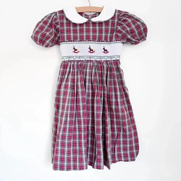 Wish Upon A Star Holiday Plaid Smocked Dress - Picture 1 of 7